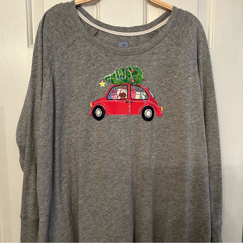 Jane and Bleecker Christmas tree‎ with car nightshirt Size 1X